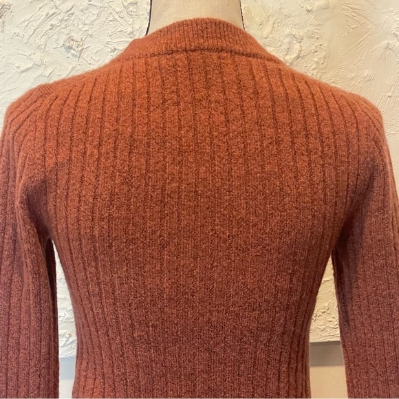 Madewell Women's Readfield Pullover Sweater Rust Orange Wool Sz S NI058 - Picture 9 of 9